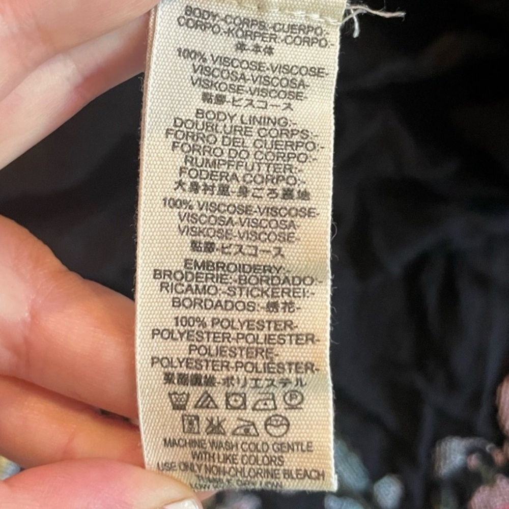 Free People Te Amo Black Floral Embroidered Mini Dress - Picture 6 of 8